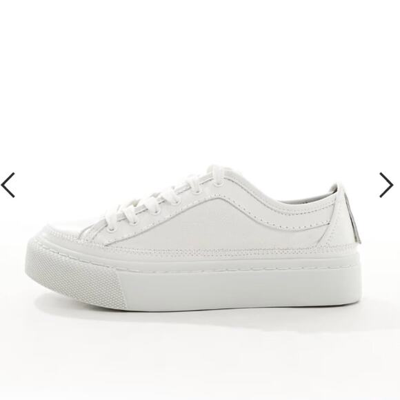 All Saints Milla Leather Chunky Sole Sneakers in White - Picture 3 of 8